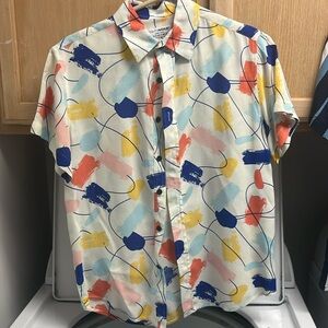 Retro style short sleeve button up